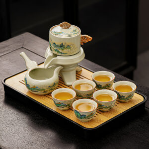 TSB24BB008 v1 Mountain-range Lazy Chinese Kung Fu Tea Set with Tray