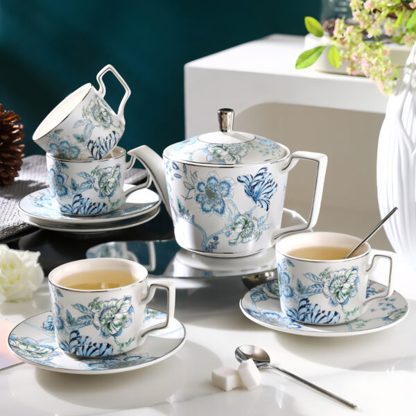 TSB24BB013 1 Exquisite Floral Tea Set Porcelain Teapot Set