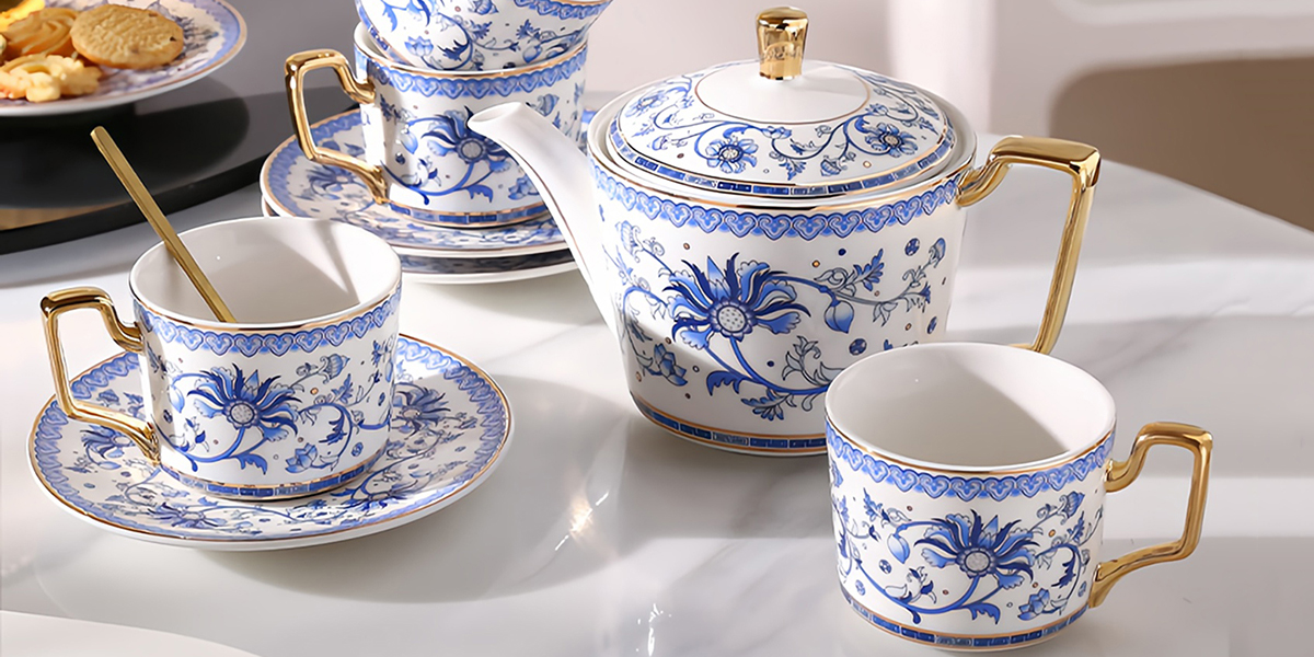 TSB24BB014 D1 Blue and White Afternoon Tea Set Porcelain Teapot Set