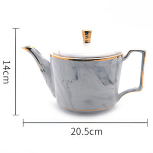 TSB24BB017 D2 1 Marbled Gold-rimmed Afternoon Tea Set Porcelain Teapot Set