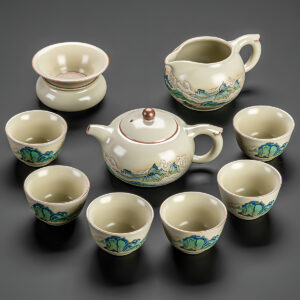 TSB25BB001 V2 Mountain-range Chinese Gongfu Tea Set Porcelain