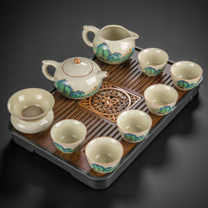 TSB25BB001 V4 Mountain-range Chinese Gongfu Tea Set Porcelain