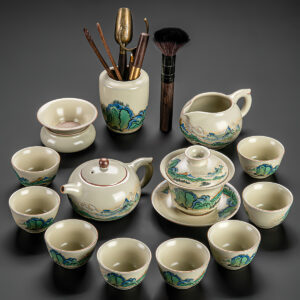 TSB25BB001 V5 Mountain-range Chinese Gongfu Tea Set Porcelain