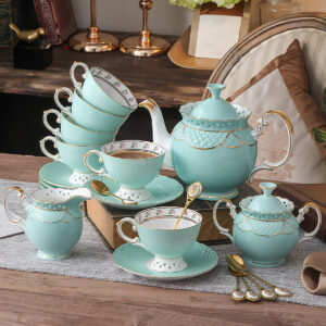 TSB25BB004 V2 Openwork English Tea Set Bone China Teapot Set