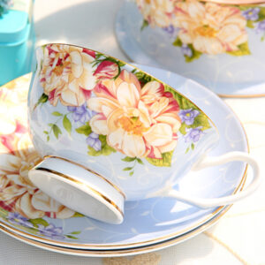 TSB2BB001 bbb3 Floral Afternoon Tea Set with Rack Bone China Teapot Set