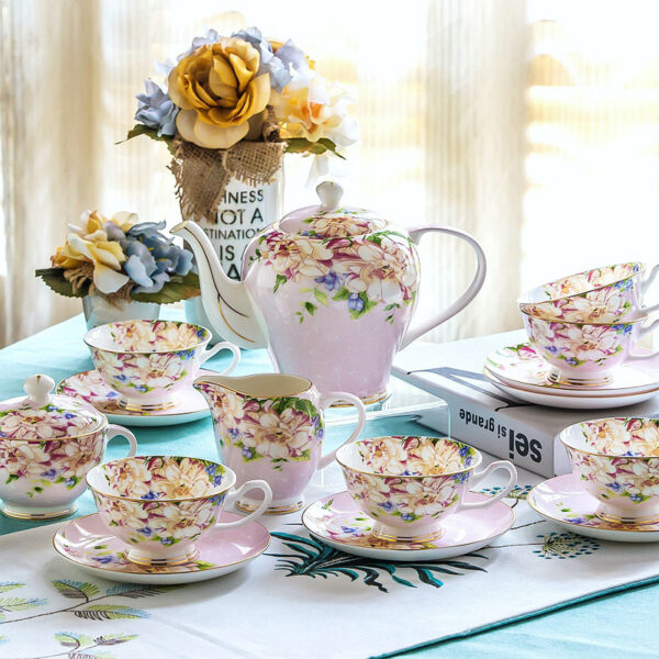 Flowers British Tea Set Bone China Coffee Set - Teasetbox.com