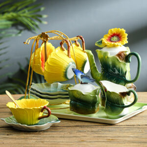 TSB4BB003 vv12 Floral Enamel English Tea Set Porcelain Teapot Set