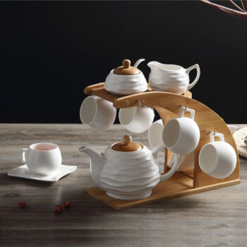 16-Pieces White English Tea Set Porcelain Teapot Set - Teasetbox.com