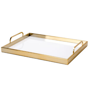 Golden Tea Tray Rectangle Decorative Tray - Teasetbox.com