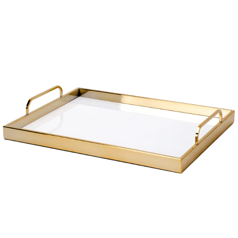 Golden Tea Tray Rectangle Decorative Tray - Teasetbox.com